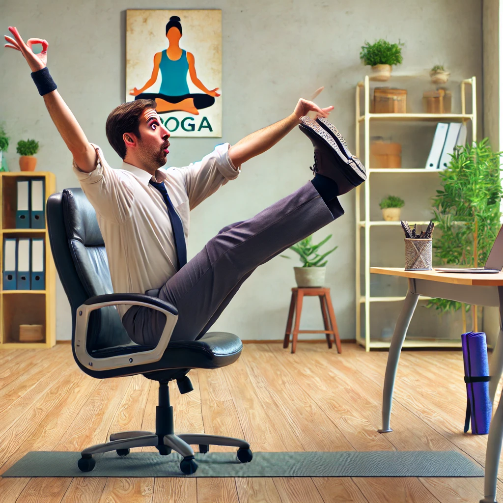 yoga sur chaise bureau